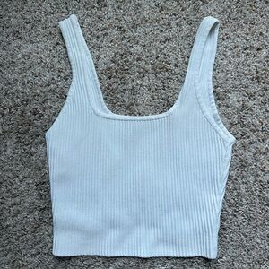 Altar'd State White Ribbed Crop Top